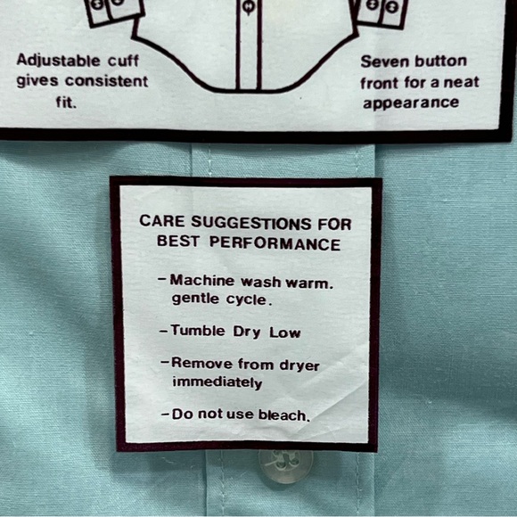 VTG Michael Page Big Men Long Sleeve Turquoise Dress Shirt Brand New 18 1/2 32/3 - Picture 5 of 6